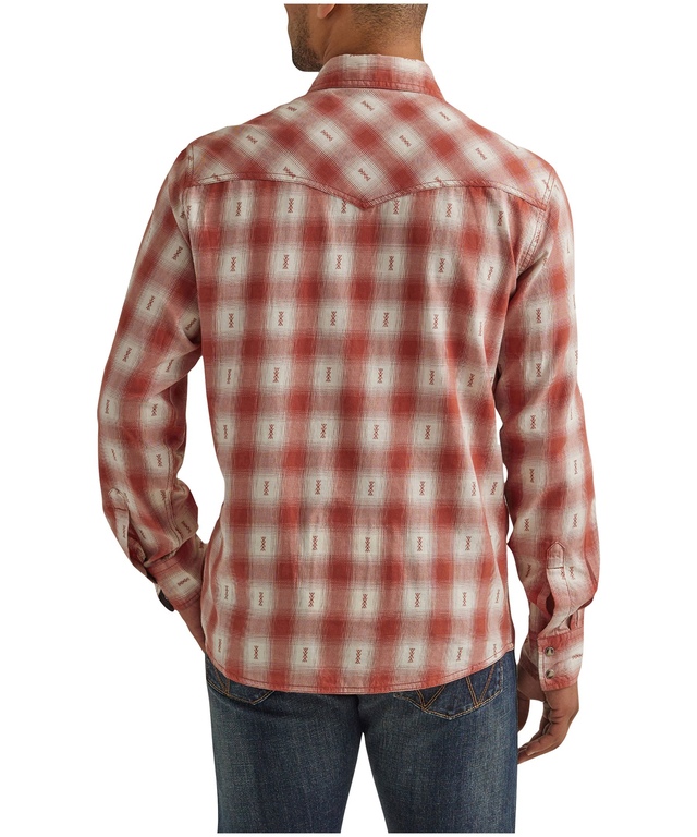 Chemise western Wrangler vintage des années 90 pour homme taille 2XL à carreaux bleu perle pression