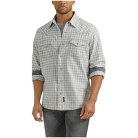 Wrangler Men's Retro Premium Long Sleeve Woven Plaid Shirt Front_Flat