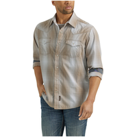 Wrangler Men's Retro Premium Long Sleeve Woven Plaid Shirt Front_Flat
