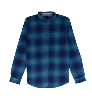 Chemise en flanelle boutonnée à carreaux pour hommes, Silver