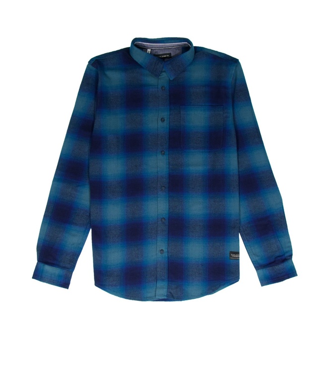Chemise en flanelle boutonnée à carreaux pour hommes, Silver