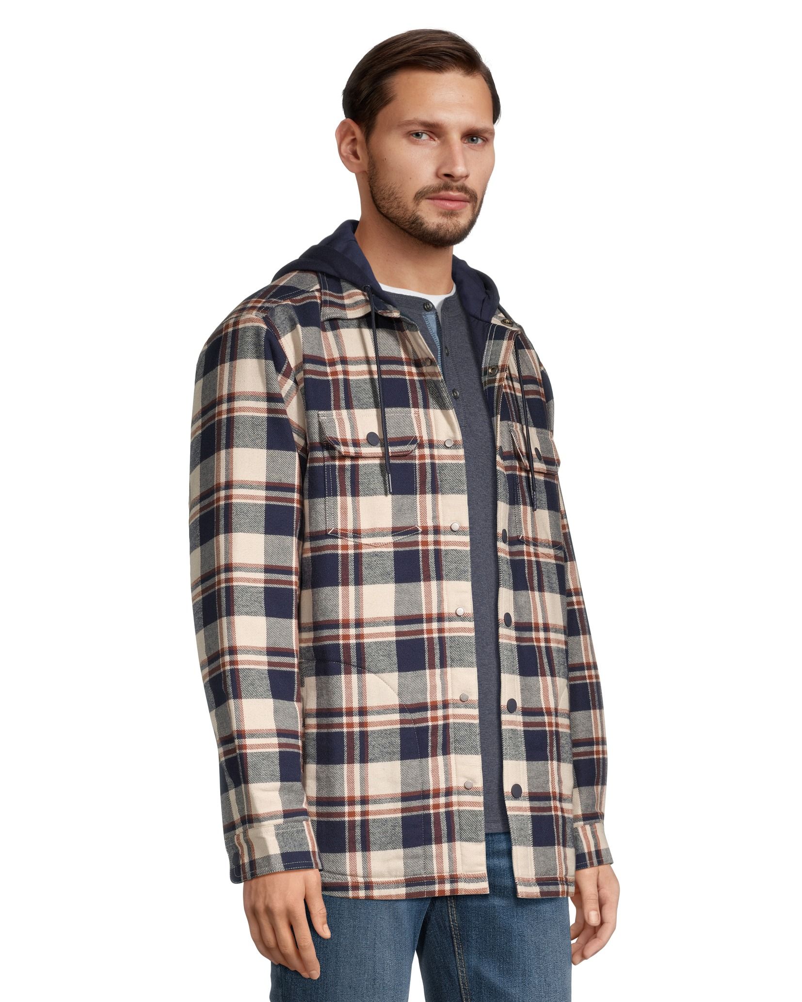 WindRiver Men's HyperDri® HD1 T-Max Hooded Flannel Shacket WindRiver Men's HyperDri® HD1 T-Max Hooded Flannel Shacket