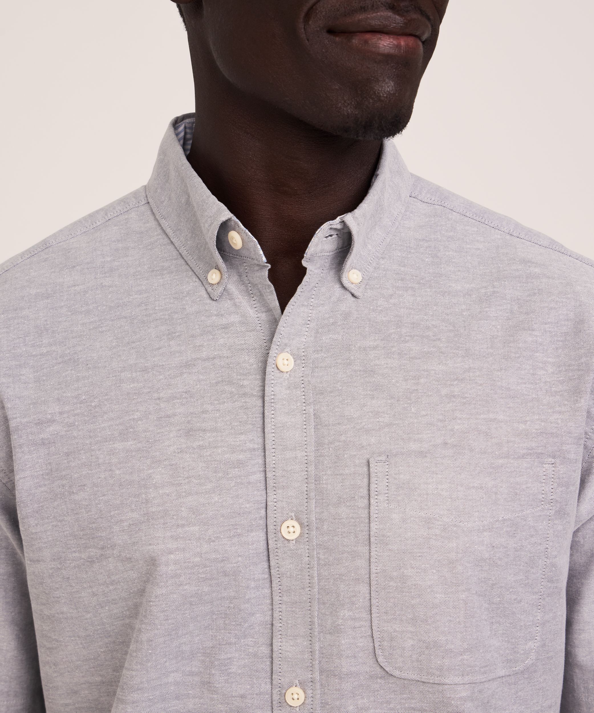 Chemise boutonnée décontractée et extensible Oxford pour hommes, Denver Hayes