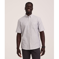 Denver Hayes Men's Stretch Oxford Casual Button Down Shirt Front_Flat