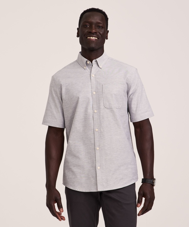Chemise boutonnée décontractée et extensible Oxford pour hommes, Denver Hayes