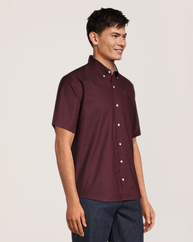 Denver Hayes Men's Stretch Oxford Casual Button Down Shirt