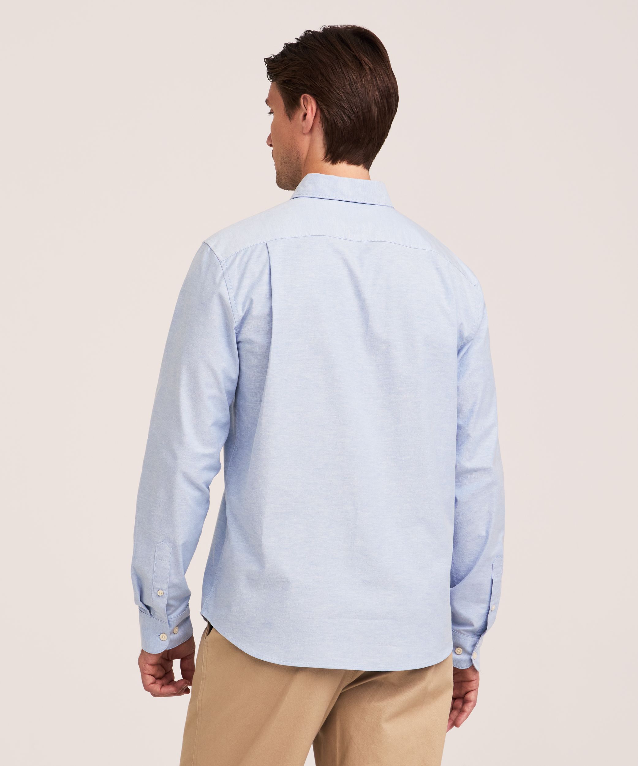 Denver Hayes Men's Stretch Oxford Casual Long Sleeve Button Down Shirt