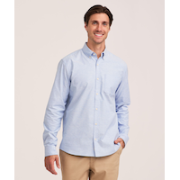 Denver Hayes Men's Stretch Oxford Casual Long Sleeve Button Down Shirt