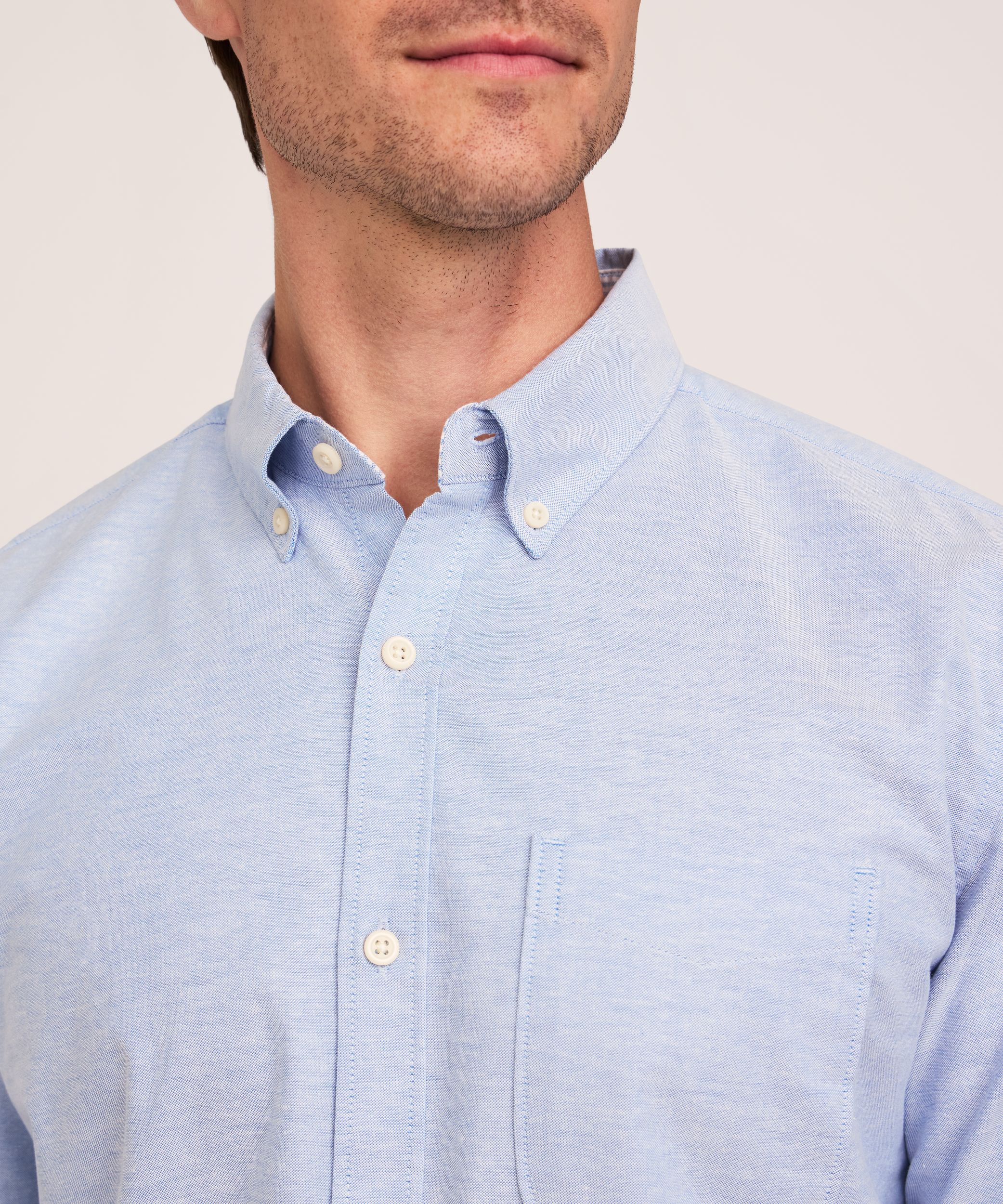 Denver Hayes Men's Stretch Oxford Casual Long Sleeve Button Down Shirt