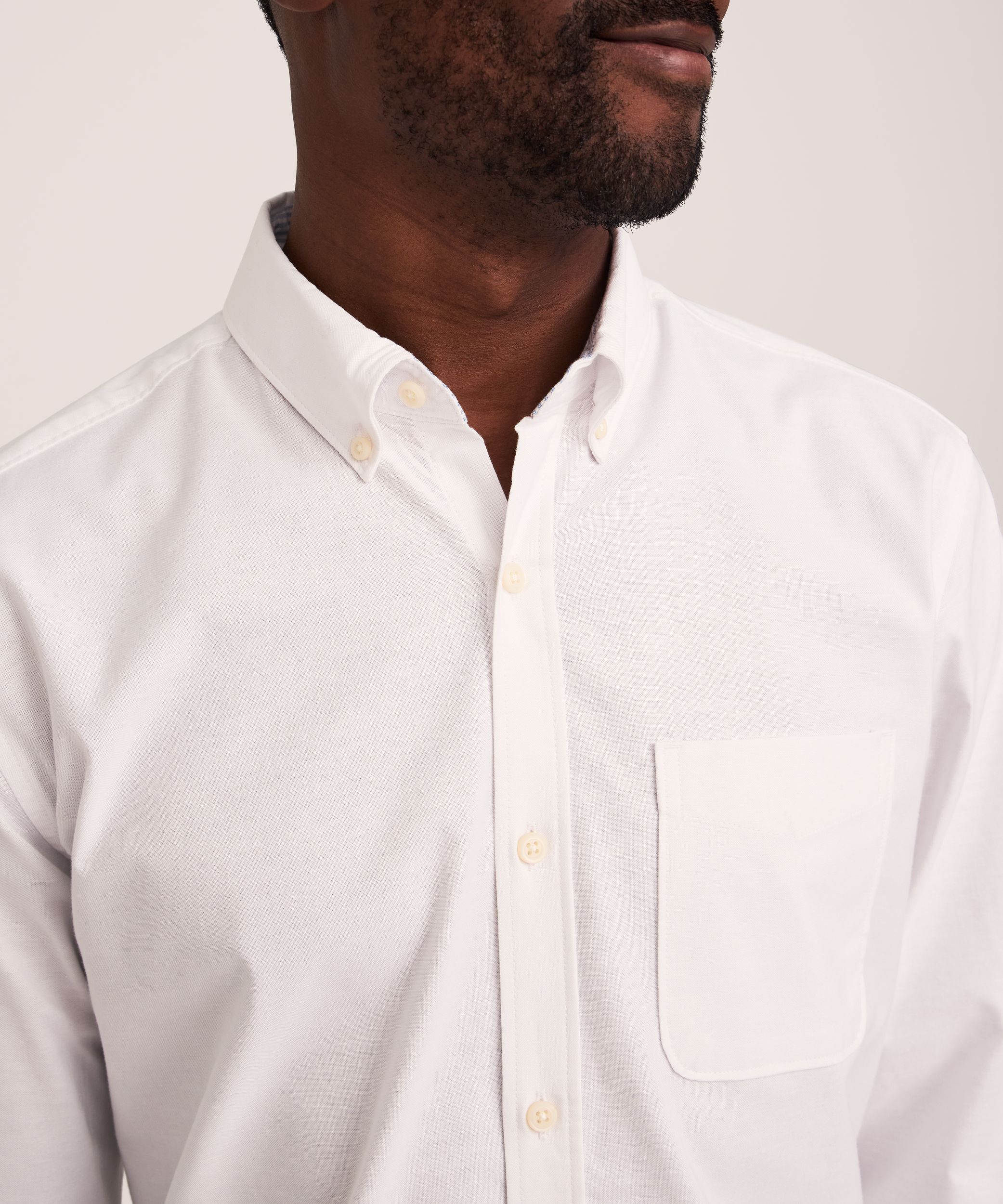 Denver Hayes Men's Stretch Oxford Casual Long Sleeve Button Down Shirt