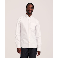 Denver Hayes Men's Stretch Oxford Casual Long Sleeve Button Down Shirt