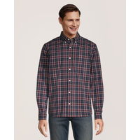 Denver Hayes Men's Casual Sport Long Sleeve Plaid Shirt Front_Flat