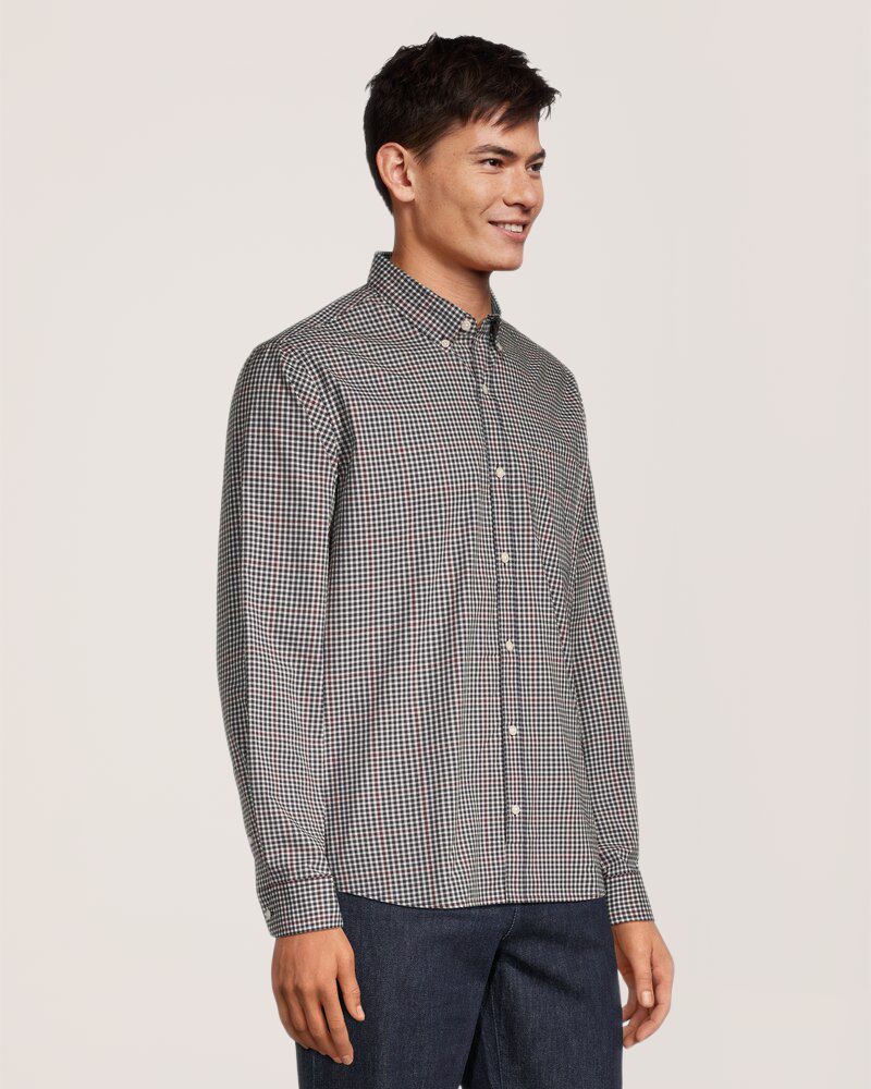 Chemise à carreaux sportive et décontractée à manches longues pour hommes, Denver Hayes