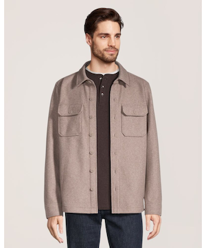 Veste-chemise d’aspect laine pour hommes, Denver Hayes