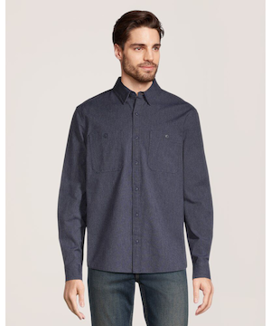 Chemise à manches longues jaspée de qualité pour hommes, Denver Hayes