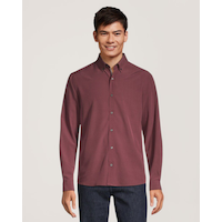 Chemise hybride tissée extensible dans 4 sens à manches longues pour hommes, Denver Hayes Front_Flat
