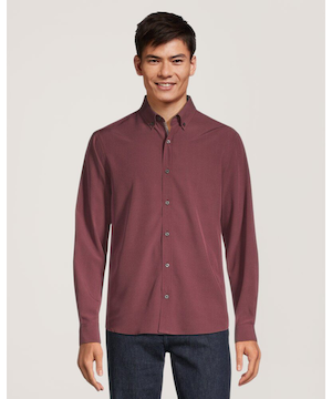 Chemise hybride tissée extensible dans 4&nbsp;sens à manches longues pour hommes, Denver Hayes