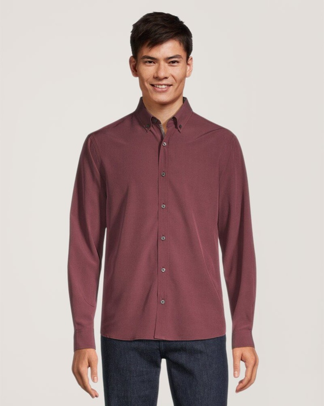 Chemise hybride tissée extensible dans 4&nbsp;sens à manches longues pour hommes, Denver Hayes