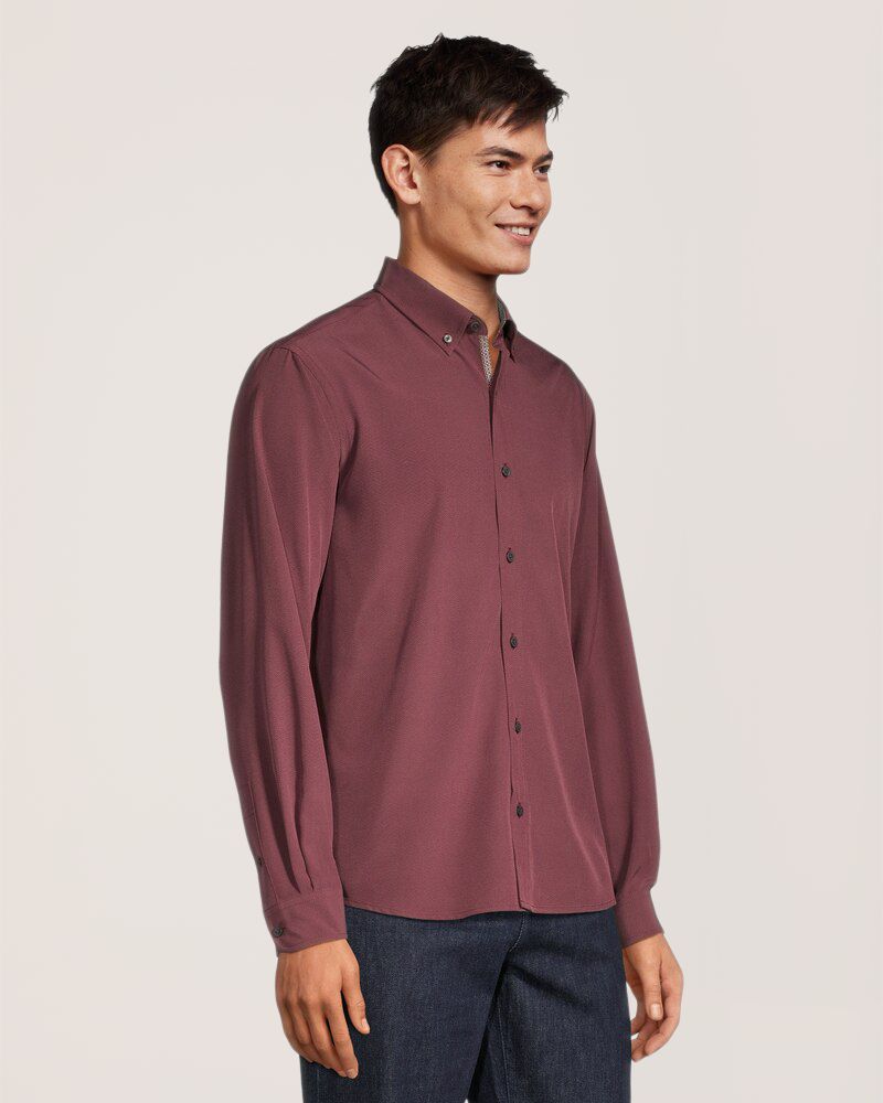Chemise hybride tissée extensible dans 4&nbsp;sens à manches longues pour hommes, Denver Hayes