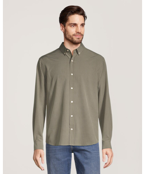 Chemise hybride tissée extensible dans 4&nbsp;sens à manches longues pour hommes, Denver Hayes