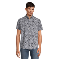 Report Men's 4 Way Stretch Printed Leaves Shirt Front_Flat