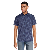 Report Men's 4 Way Stretch Palm Tree Print Shirt Front_Flat