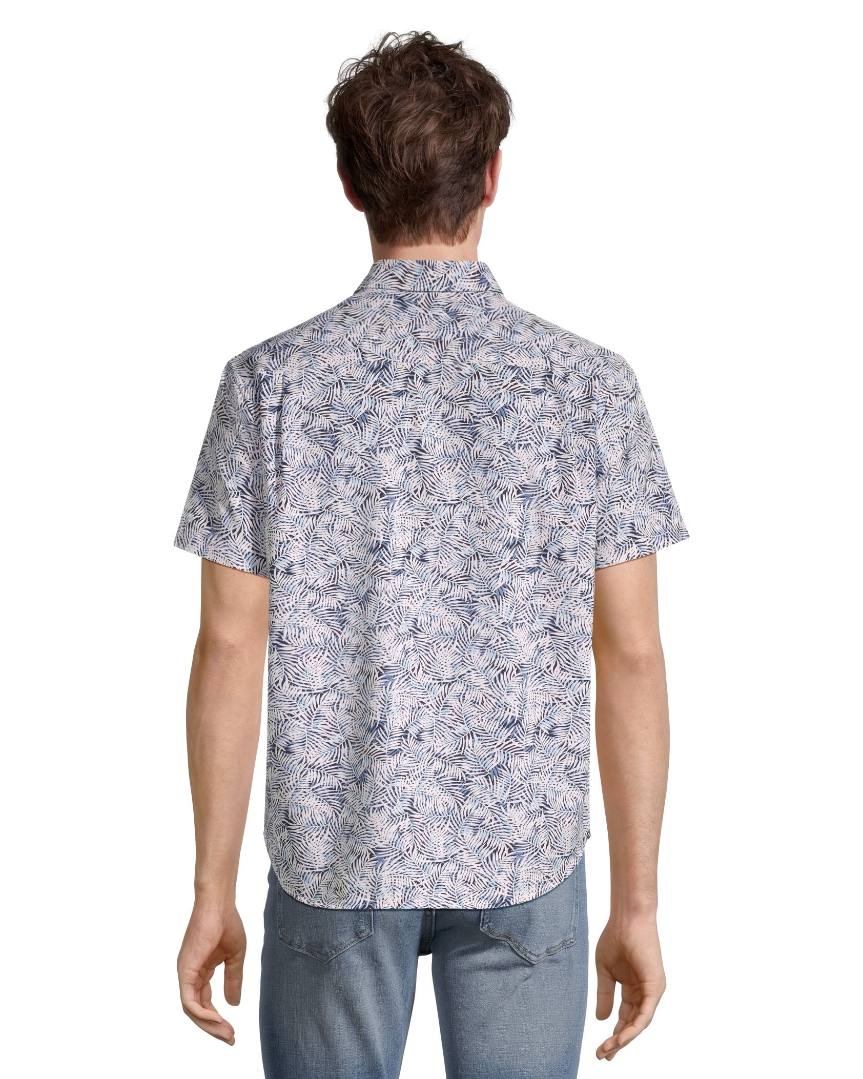 Report Men's 4 Way Stretch Tropical Print Shirt