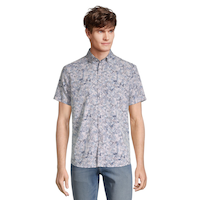 Report Men's 4 Way Stretch Tropical Print Shirt Front_Flat
