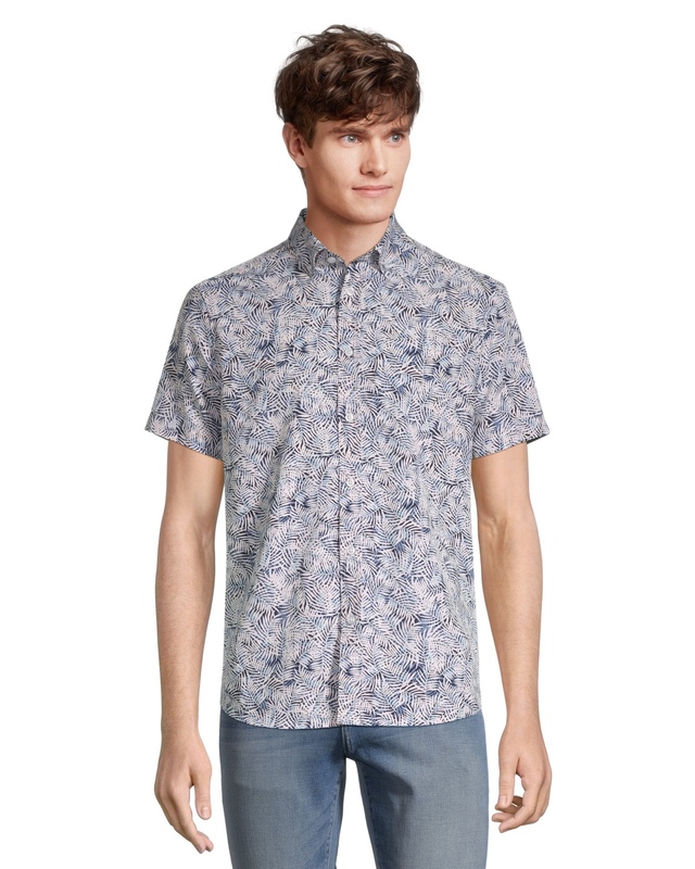 Report Men's 4 Way Stretch Tropical Print Shirt
