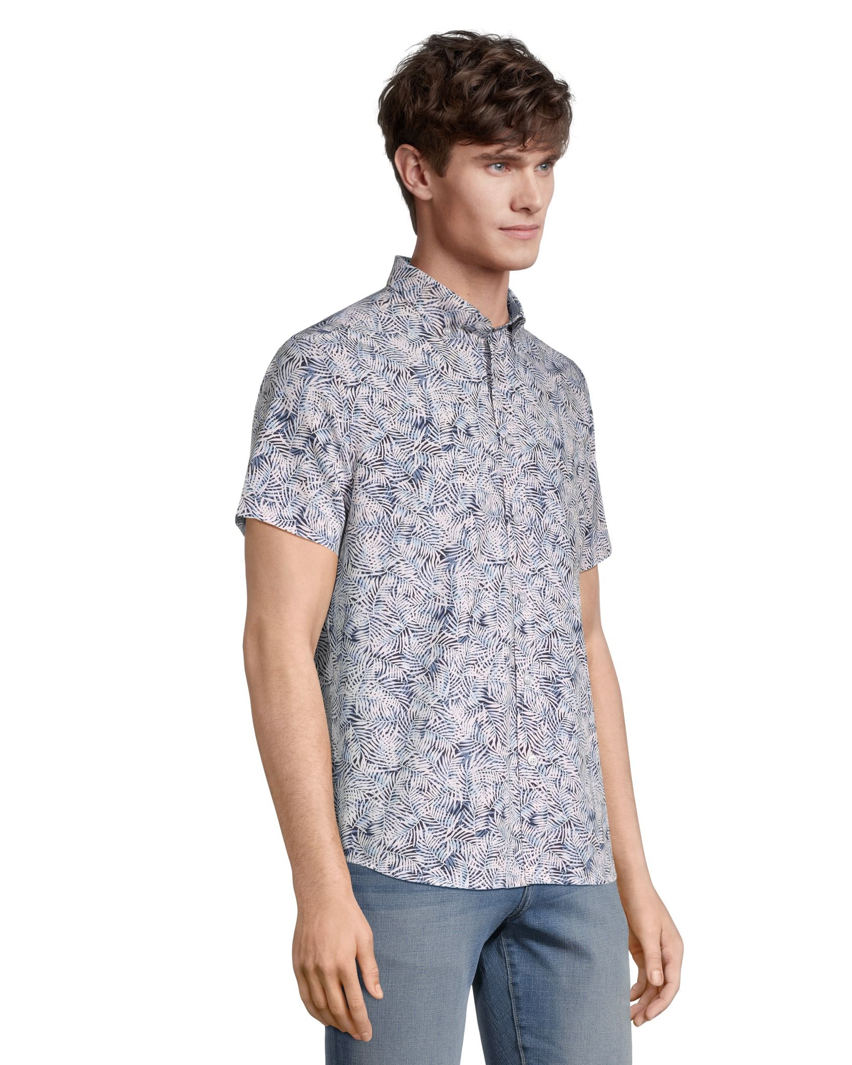 Report Men's 4 Way Stretch Tropical Print Shirt