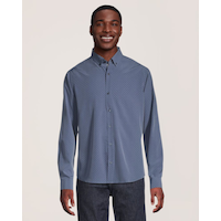 Denver Hayes Men's 4 Way Stretch Hybrid Long Sleeve Shirt Front_Flat
