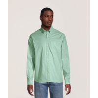 Denver Hayes Men's Oxford Stretch Long Sleeve Casual Shirt Front_Flat