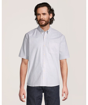 Denver Hayes Men's Oxford Stretch Casual Shirt