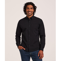 Chemise décontractée en popeline à manches longues pour hommes, Denver Hayes Front_Flat