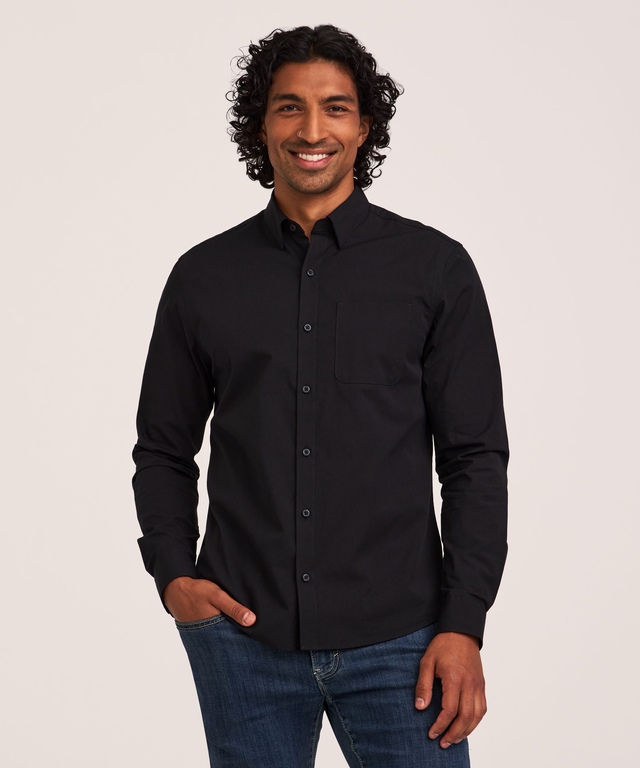 Chemise décontractée en popeline à manches longues pour hommes, Denver Hayes