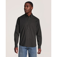 Denver Hayes Men's Poplin Long Sleeve Casual Shirt Front_Flat