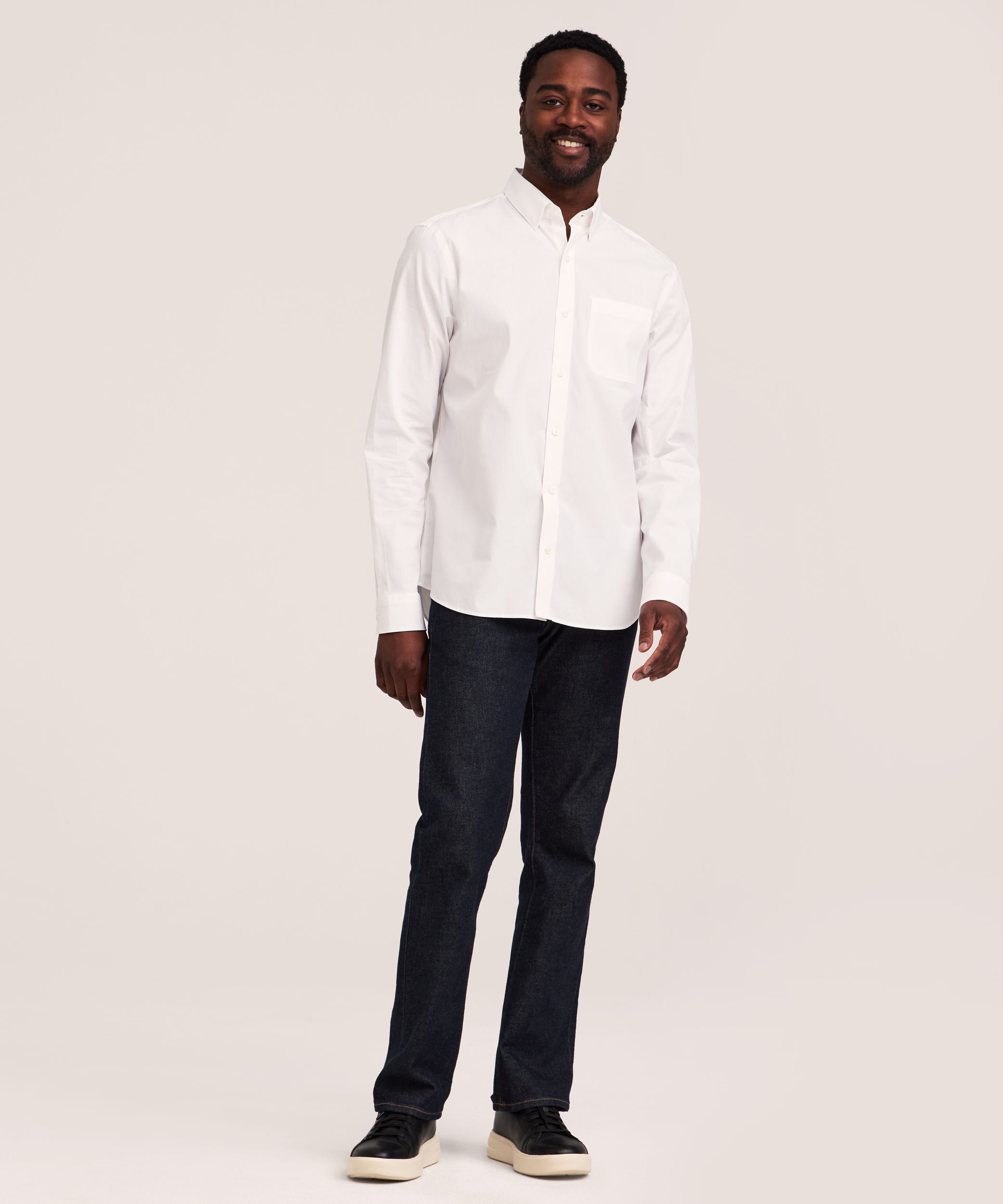 Chemise décontractée en popeline à manches longues pour hommes, Denver Hayes