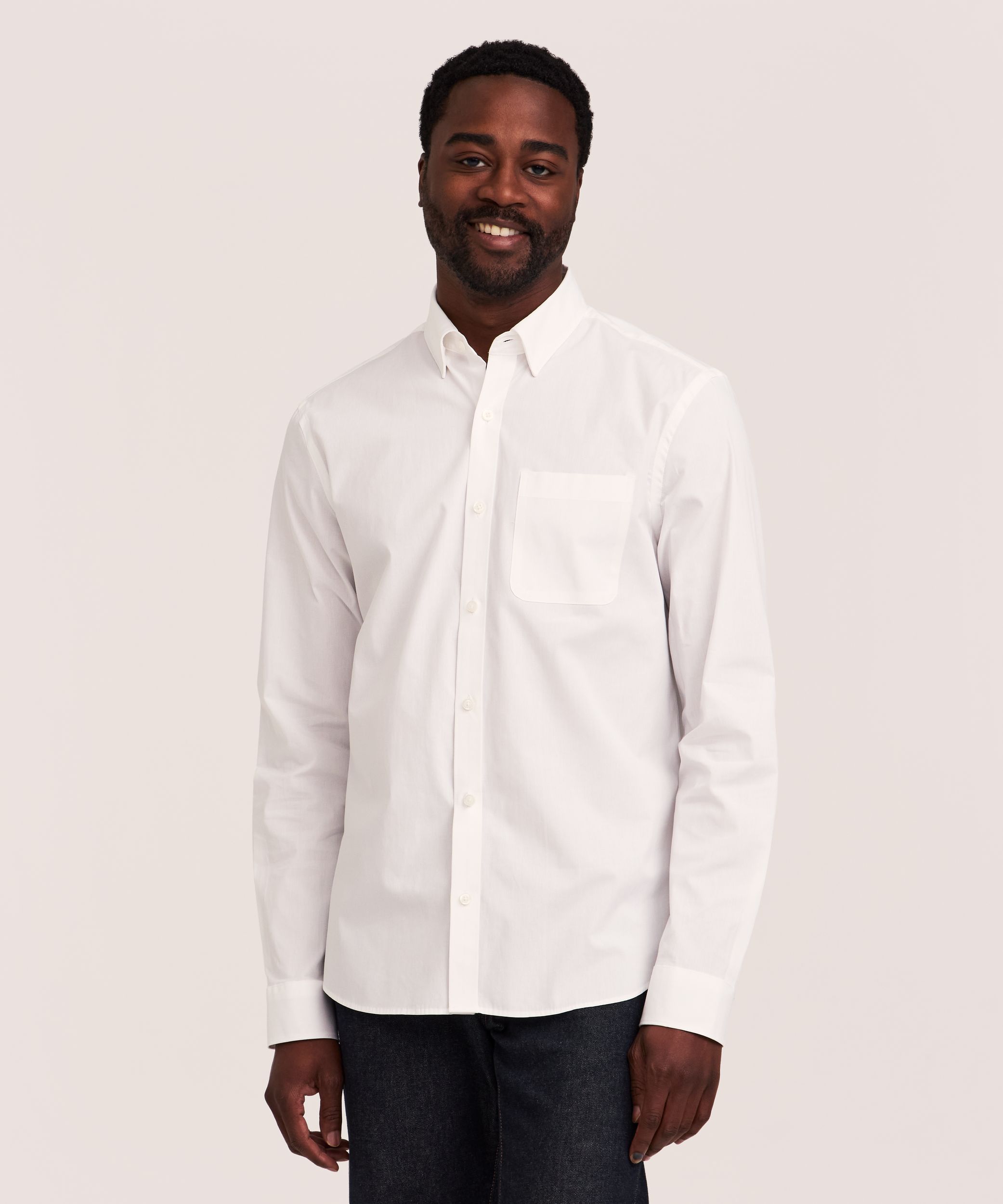 Chemise décontractée en popeline à manches longues pour hommes, Denver Hayes