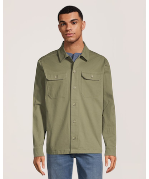 Denver Hayes Men's Stretch Cotton Long Sleeve Overshirt