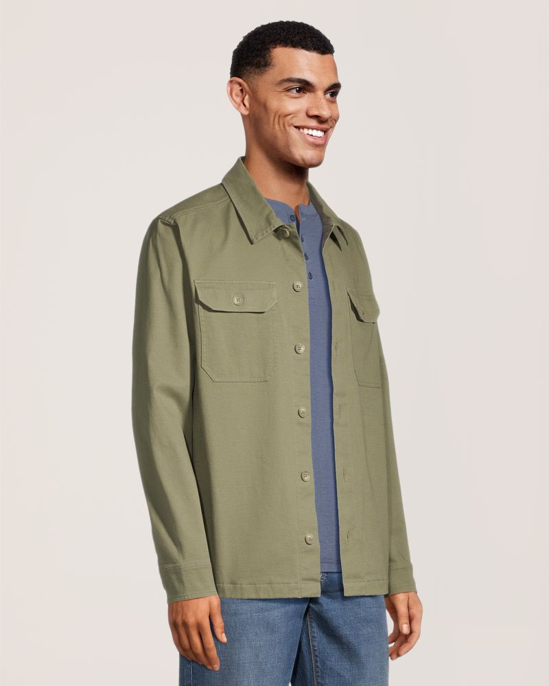 Denver Hayes Men's Stretch Cotton Long Sleeve Overshirt