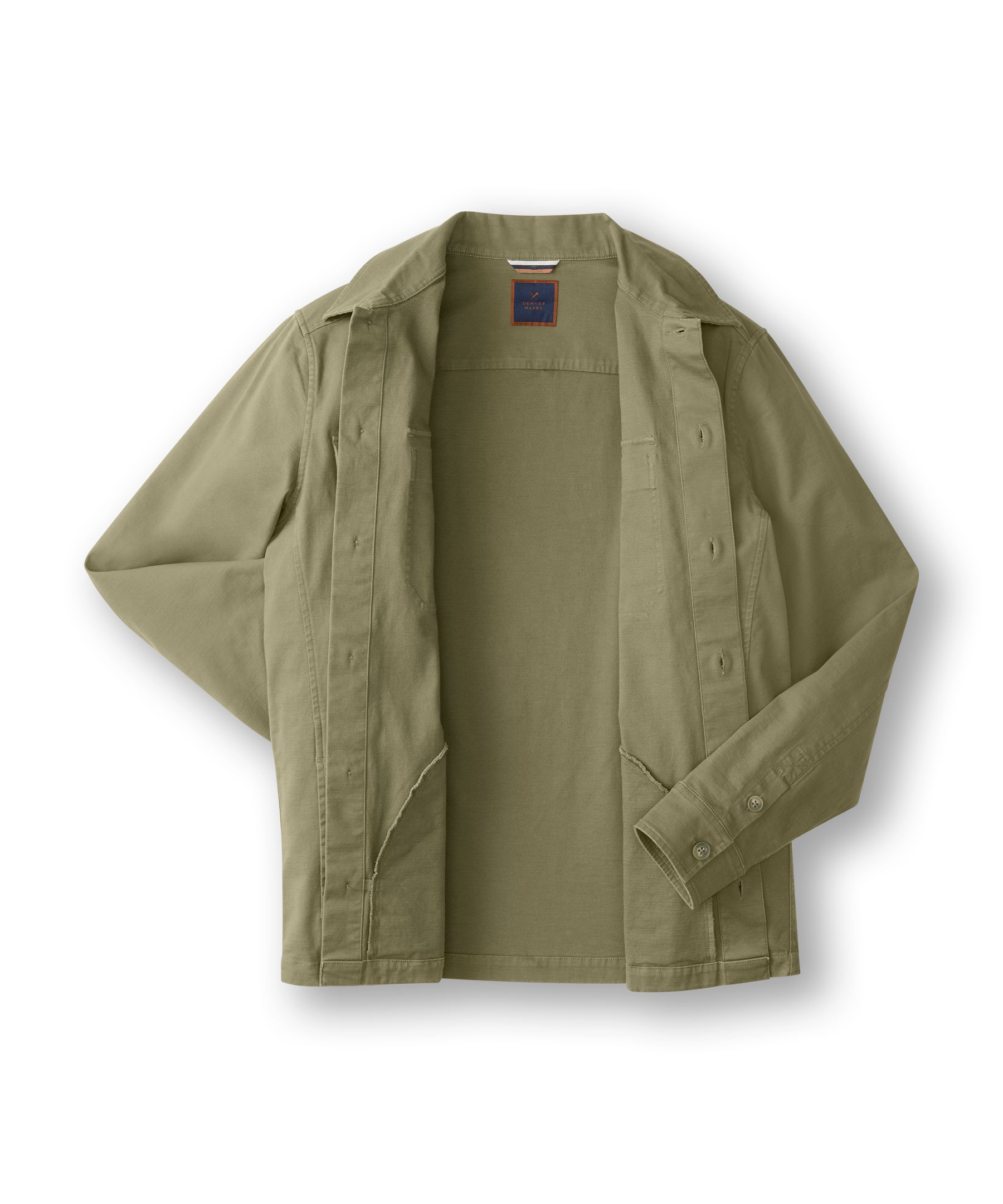 Denver Hayes Men's Stretch Cotton Long Sleeve Overshirt