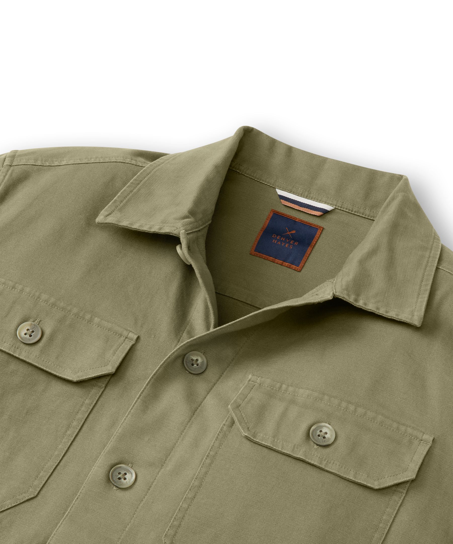 Denver Hayes Men's Stretch Cotton Long Sleeve Overshirt