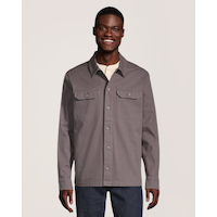 Denver Hayes Men's Stretch Cotton Long Sleeve Overshirt Front_Flat