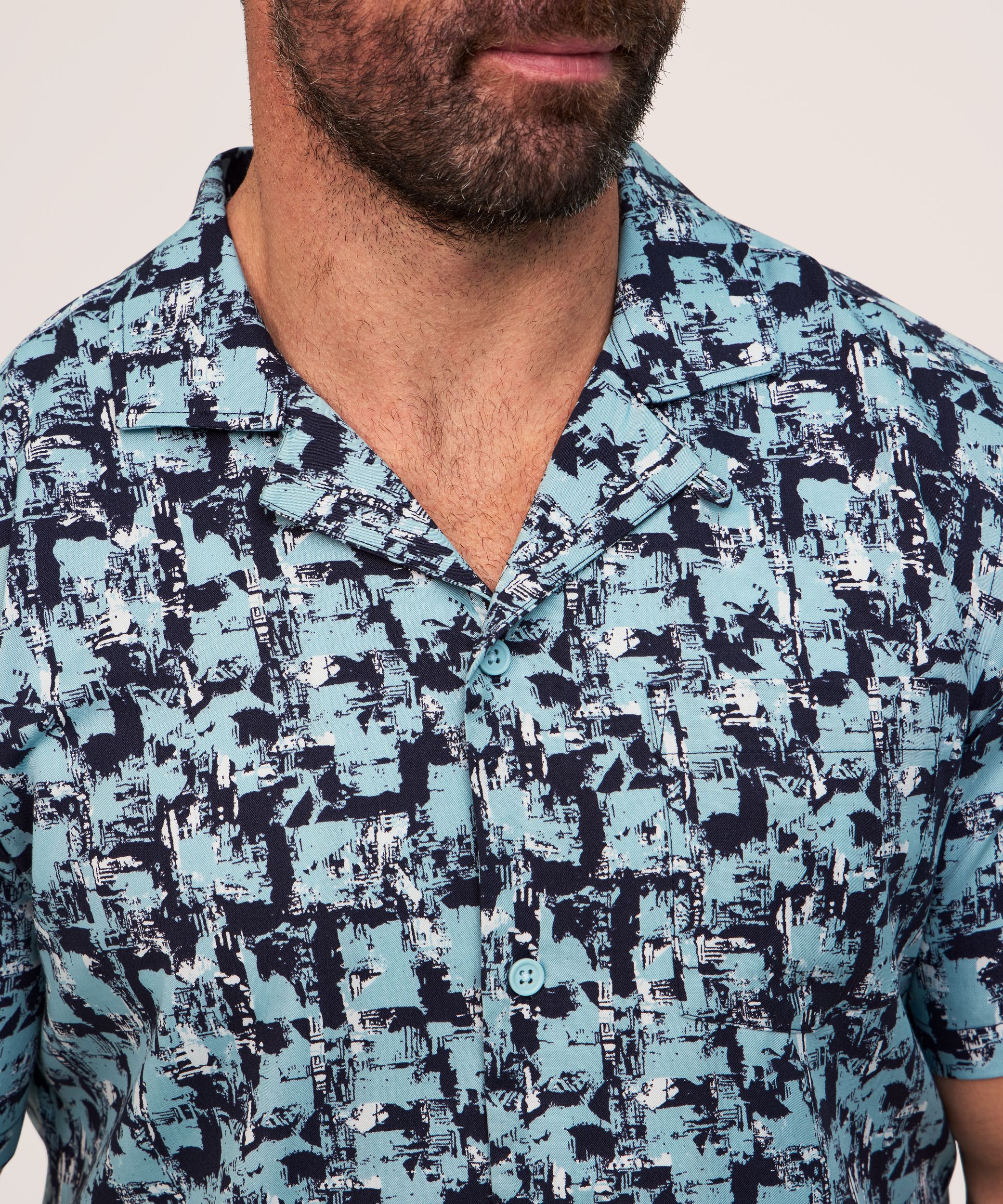 Chemise à col cubain et imprimé intégral, FarWest