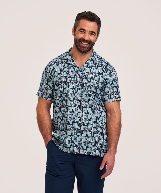 Chemise à col cubain et imprimé intégral, FarWest