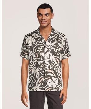 Chemise à col cubain et imprimé intégral, FarWest