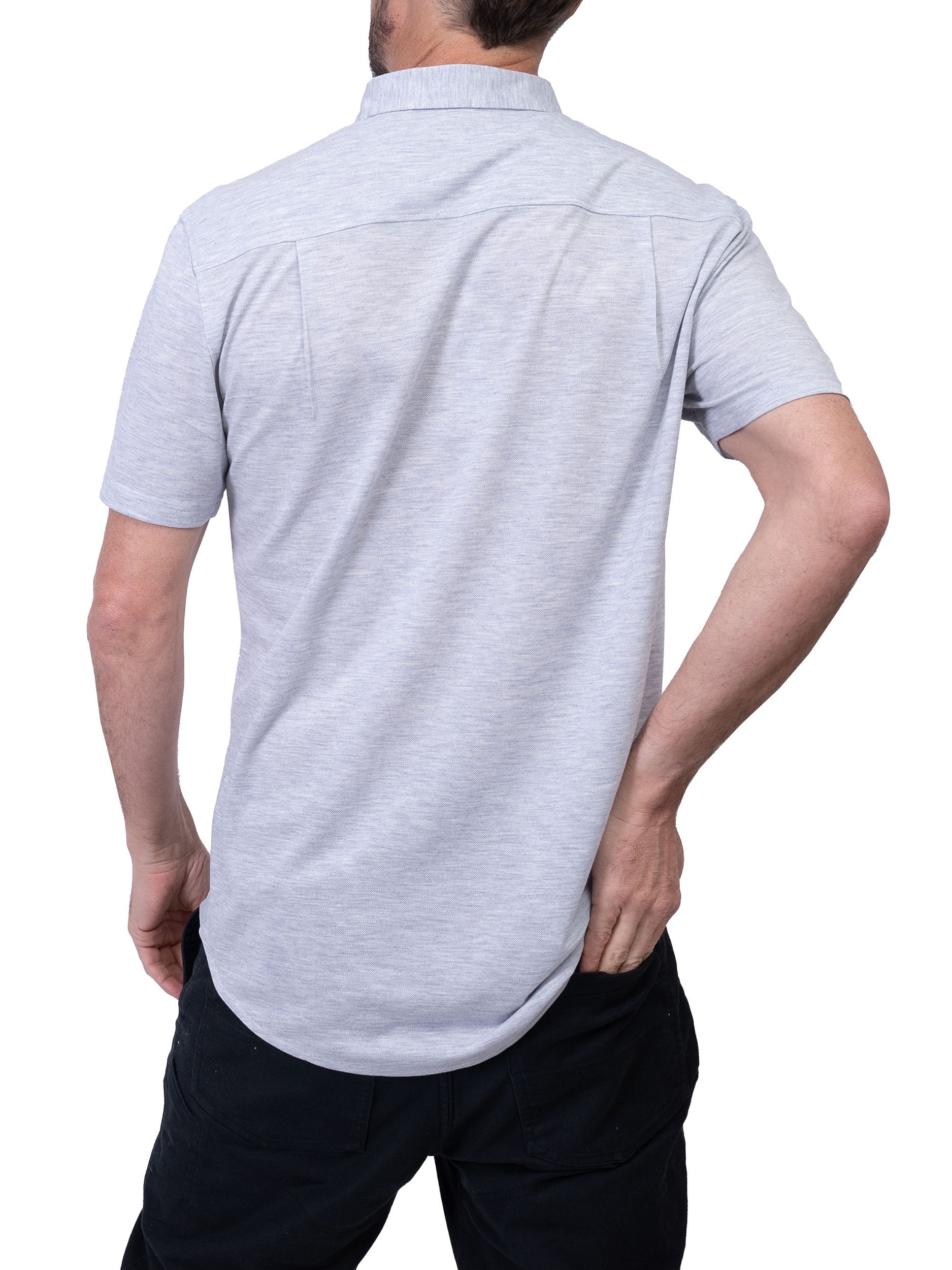 Chemise en tricot de couleur unie pour hommes, Silver