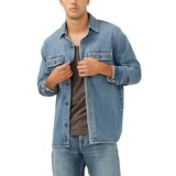 Silver Men's Denim Shacket Front_Angled_Left