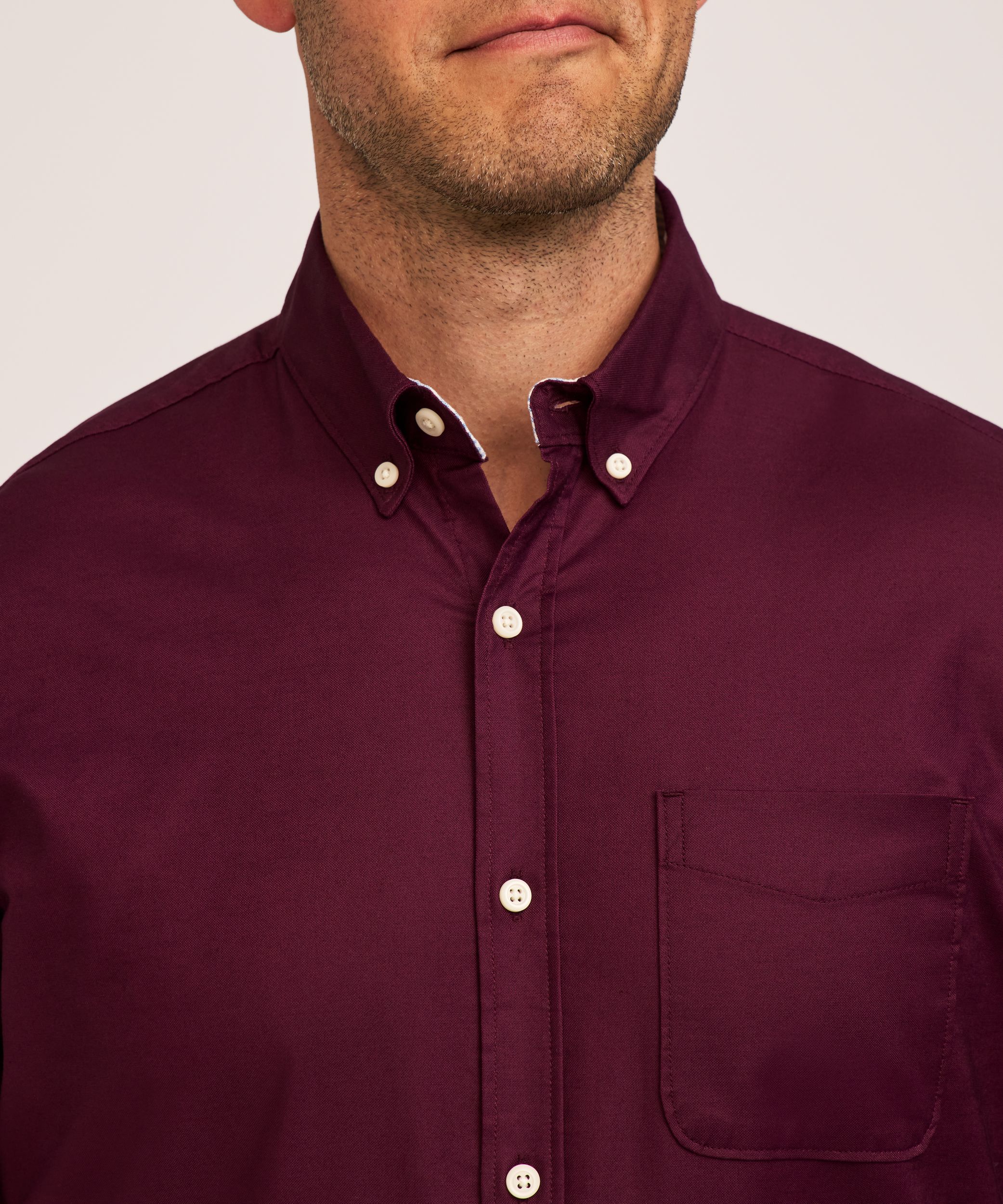 Denver Hayes Men's Stretch Oxford Casual Button Down Shirt