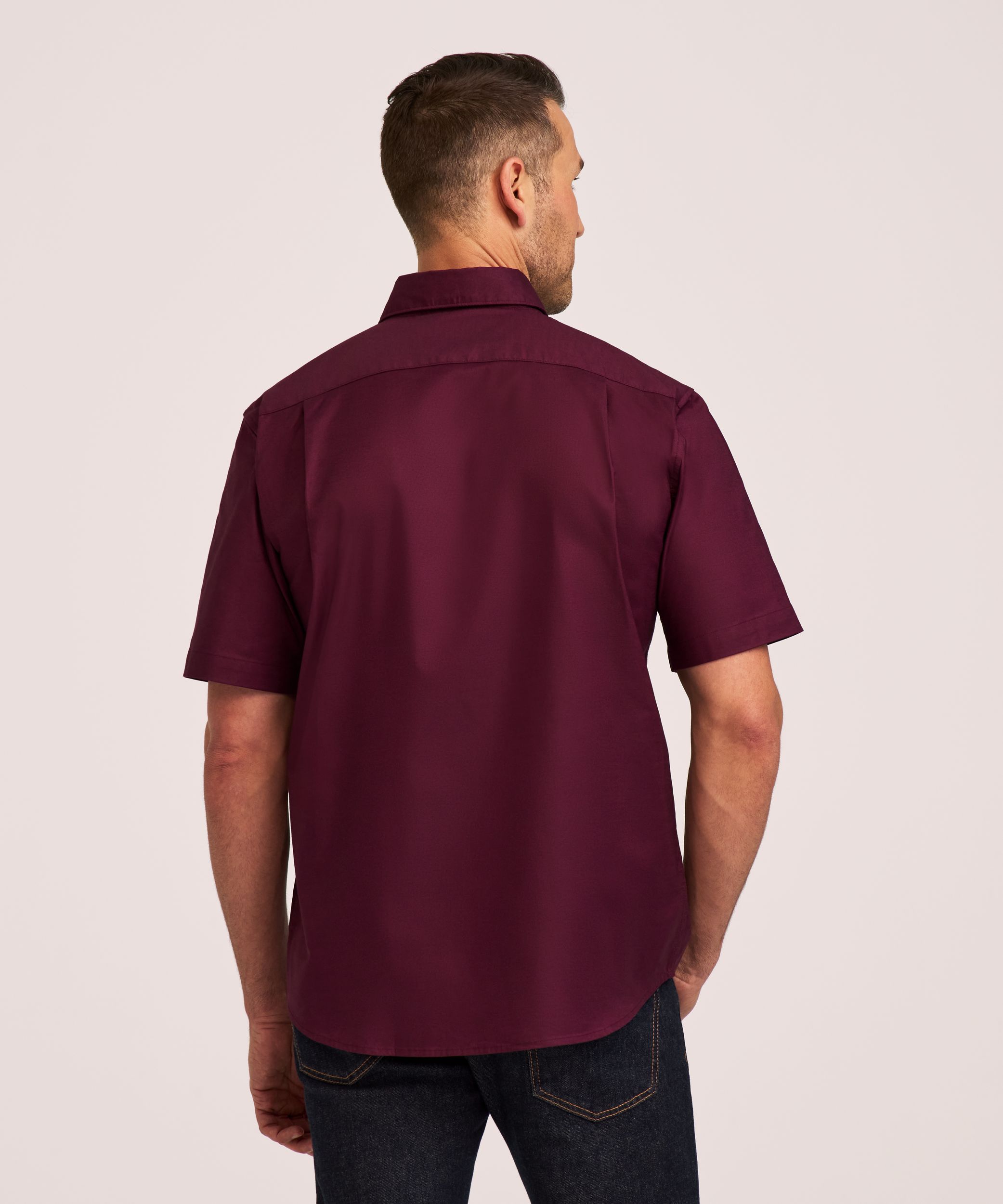 Denver Hayes Men's Stretch Oxford Casual Button Down Shirt